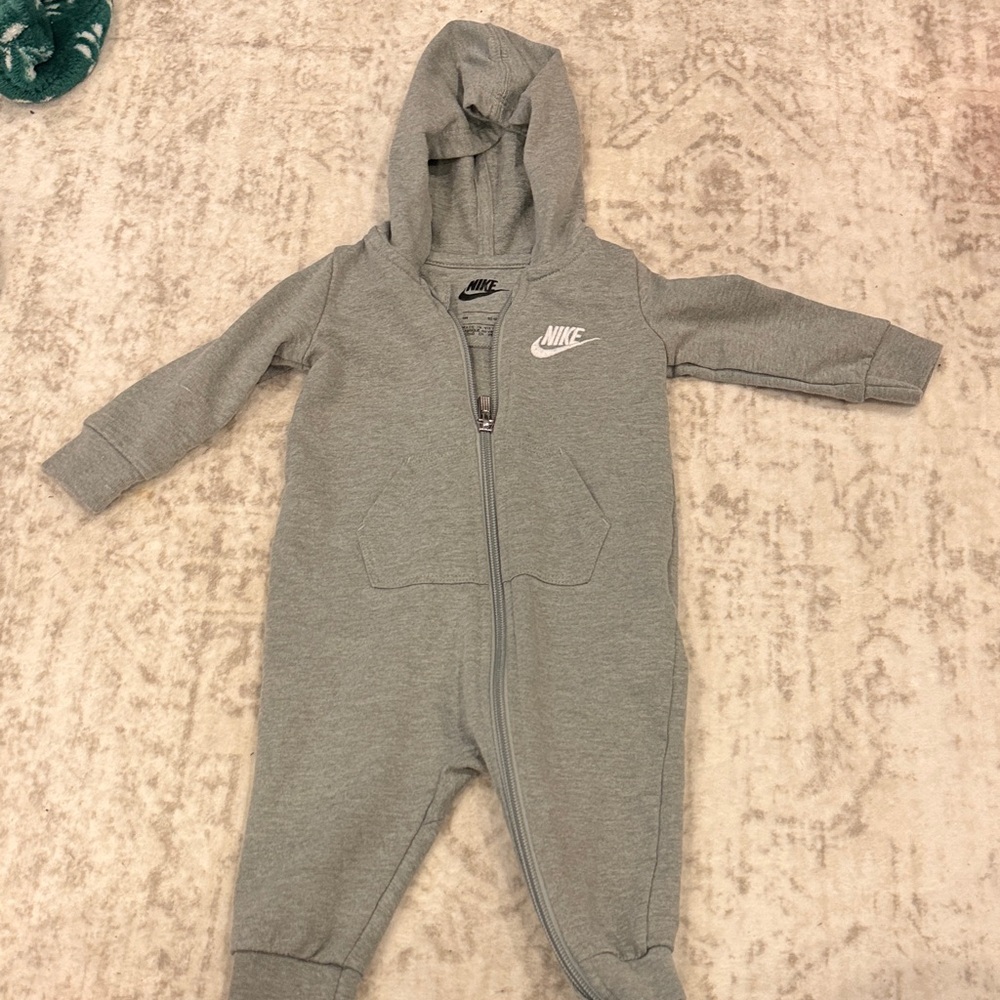 Nike Heather Gray Kids Footed One Piece